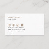 Brown and White Minimalistisch Financial Advisor Visitenkarte (Rückseite)