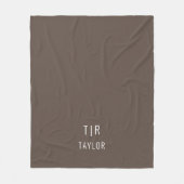 Brown and white modern monogram elegant fleecedecke (Vorderseite)