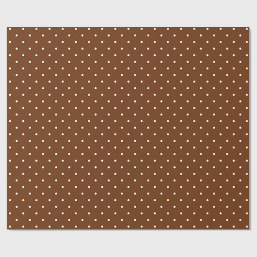 Brown and White Polka Dot Wrapping Paper Geschenkpapier (Flach)