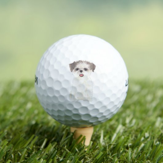 Brown and White Shih Tzu Golfball (Insitu T-Shirt)