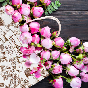 Brown and White Toile de Jouy Brautparty Große Geschenktüte