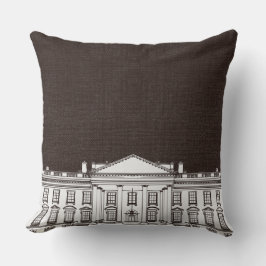 Brown and White Washington DC The Whitehouse Kissen