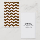 Brown and White Zigzag Visitenkarte (Vorne/Hinten)