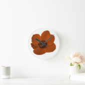 Brown Anemone Wall Clock Runde Wanduhr (Zuhause)
