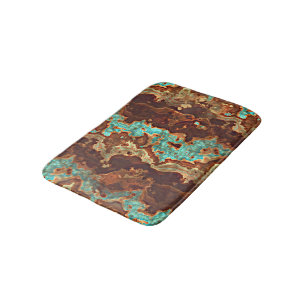 Brown Aqua Türkise Green Geode Marble Muster Badematte