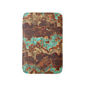 Brown Aqua Türkise Green Geode Marble Muster Badematte (Vorderseite Vertikal)