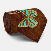 Brown-Aquagoldwedding elegant Krawatte (Gerollt)