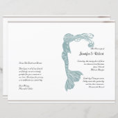 Brown Aquamarin Art Deco Posh Wedding Programm (Vorne/Hinten)