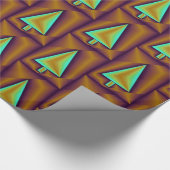 Brown Aquamarin Metallic Trees Puffy Geschenkpapier (Ecke)