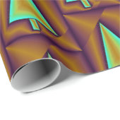 Brown Aquamarin Metallic Trees Puffy Geschenkpapier (Rolleneckpunkt)