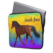Brown Arabian Horse Laptopschutzhülle (Vorderseite Links)