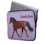 Brown Arabian Horse Laptopschutzhülle (Vorderseite Links)