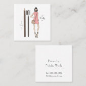 Brown Artist Quadratische Visitenkarte (Vorne/Hinten)