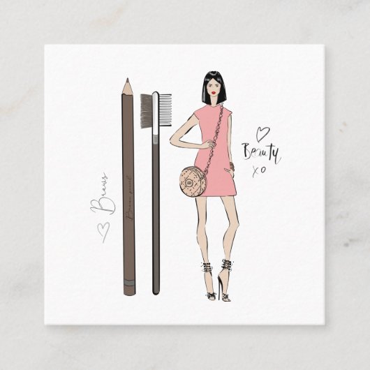 Brown Artist Quadratische Visitenkarte (Vorderseite)