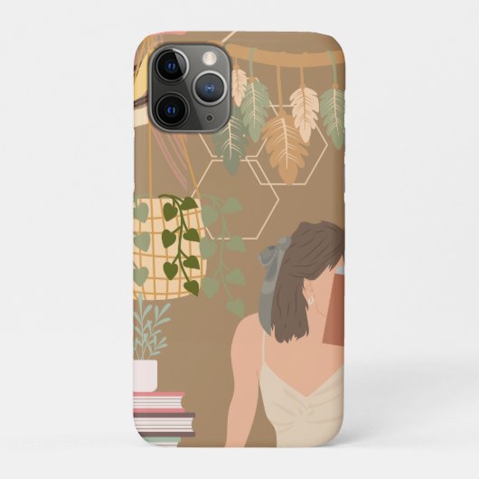 Brown Ästhetische Frau Lesen Buch Case-Mate iPhone Hülle (Rückseite)