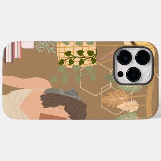 Brown Ästhetische Frau Lesen Buch Case-Mate iPhone Hülle (Rückseite (Horizontal))