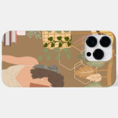 Brown Ästhetische Frau Lesen Buch Case-Mate iPhone Hülle (Rückseite (Horizontal))