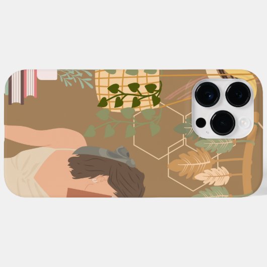 Brown Ästhetische Frau Lesen Buch Case-Mate iPhone Hülle (Rückseite (Horizontal))