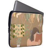 Brown Ästhetische Frau Lesen Buch Laptopschutzhülle (Vorne Rechts)