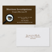 Brown-Augen-private Untersuchungs-Visitenkarte Visitenkarte (Vorne/Hinten)