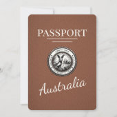 Brown Australia Passport Save the Date (Vorderseite)