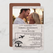 Brown Australia Passport Wedding Einladung (Vorne/Hinten)