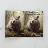 Brown Australian Wombat, Birthday Card Karte (Innenseite)