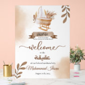 Brown Autumn Blätter Stroller Baby Boy Aqiqah Acrylschild (Hochzeit)