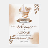 Brown Autumn Blätter Stroller Baby Boy Aqiqah Acrylschild (Vorderseite)