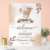 Brown Autumn Blätter Stroller Baby Boy Aqiqah Acrylschild (Hochzeit)