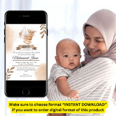 Brown Autumn Leaves Stroller Baby Boy Birth Announ Einladung