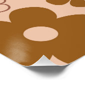 Brown Autumn Retro Y2K Hippie Blume Glossy Poster (Ecke)