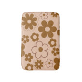 Brown Autumn Retro Y2K Hippie Blume Muster Badematte (Vorderseite Vertikal)