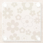 Brown Autumn Retro Y2K Hippie Blume Muster Glasuntersetzer (Rückseite)