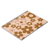 Brown Autumn Retro Y2K Hippie Blume Muster Notizblock (Linke Seite)