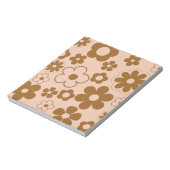 Brown Autumn Retro Y2K Hippie Blume Muster Notizblock (Rotiert)