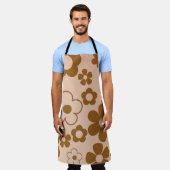 Brown Autumn Retro Y2K Hippie Blume Muster Schürze (Getragen)