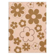 Brown Autumn Retro Y2K Hippie Blume Muster