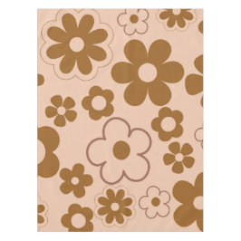 Brown Autumn Retro Y2K Hippie Blume Muster Tischdecke