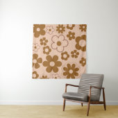 Brown Autumn Retro Y2K Hippie Blume Muster Wandteppich (Beispiel (Horizontal))