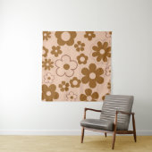 Brown Autumn Retro Y2K Hippie Blume Muster Wandteppich (Beispiel)