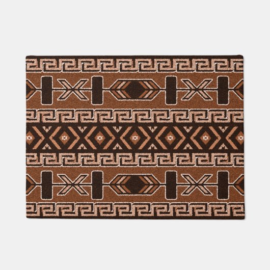 Brown Aztec Muster Südwest Tribal Design Fußmatte (Vorderseite)