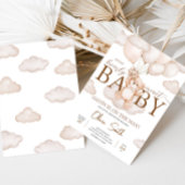 Brown Baby Bear Balloon Babydusche Einladung