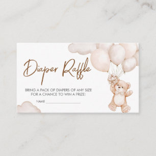 Brown Baby Bear Balloon Babydusche Windelwanne Begleitkarte