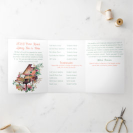 Brown Baby Grand Piano Erwägung Dreifach-gefaltete Programmkarte