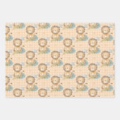 Brown Baby Lion Elephant Rhino Wrapping Paper She Geschenkpapier Set (Vorderseite)