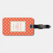 Brown Baby Monkey mit Schnuller auf Polka Dots Gepäckanhänger (Rückseite horizontal)