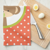 Brown Baby Monkey mit Schnuller auf Polka Dots Handtuch (Viertel Falte)