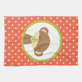 Brown Baby Monkey mit Schnuller auf Polka Dots Handtuch (Horizontal)