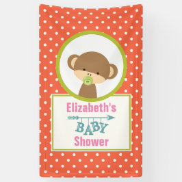 Brown Baby Monkey mit Schnuller Baby Dusche Banner